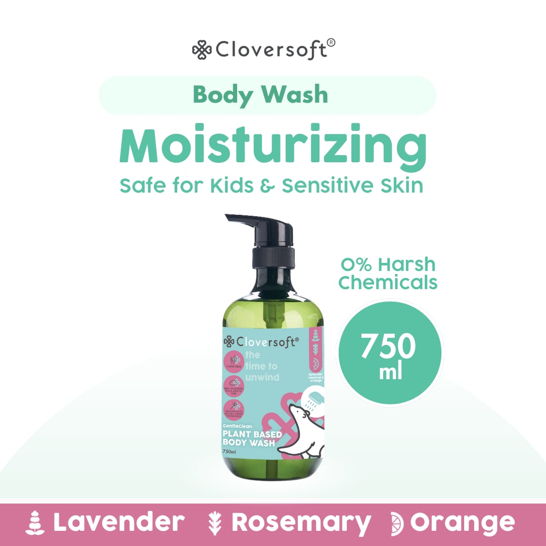 [1 Bottle] Cloversoft Plant-Based Body Wash 750ml (Lavender, Rosemary & Orange)