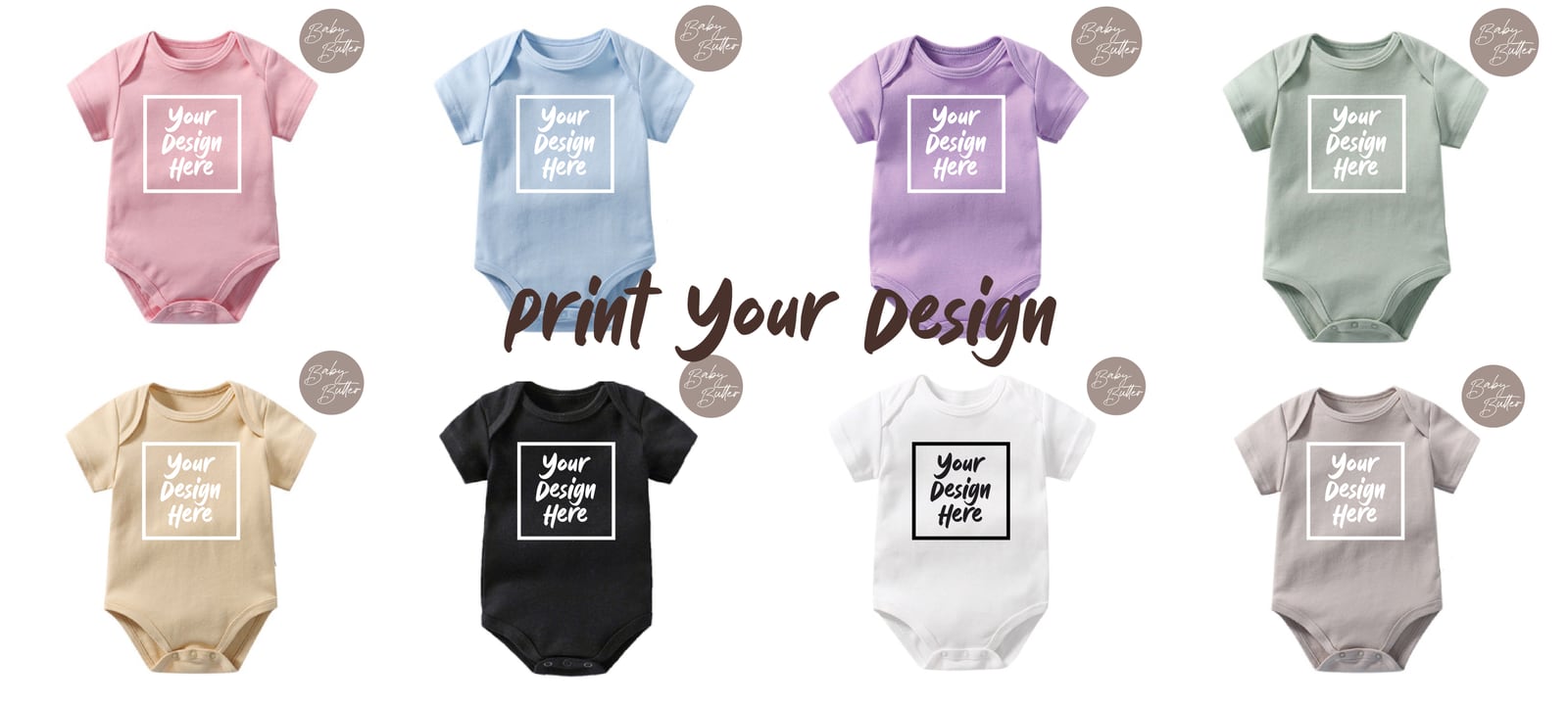 100% Soft Cotton Baby Rompers with Custom Design, view 2
