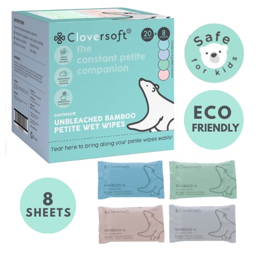 [2 Box/40 packs] Cloversoft Organic Antibacterial Wipes 8 sheets