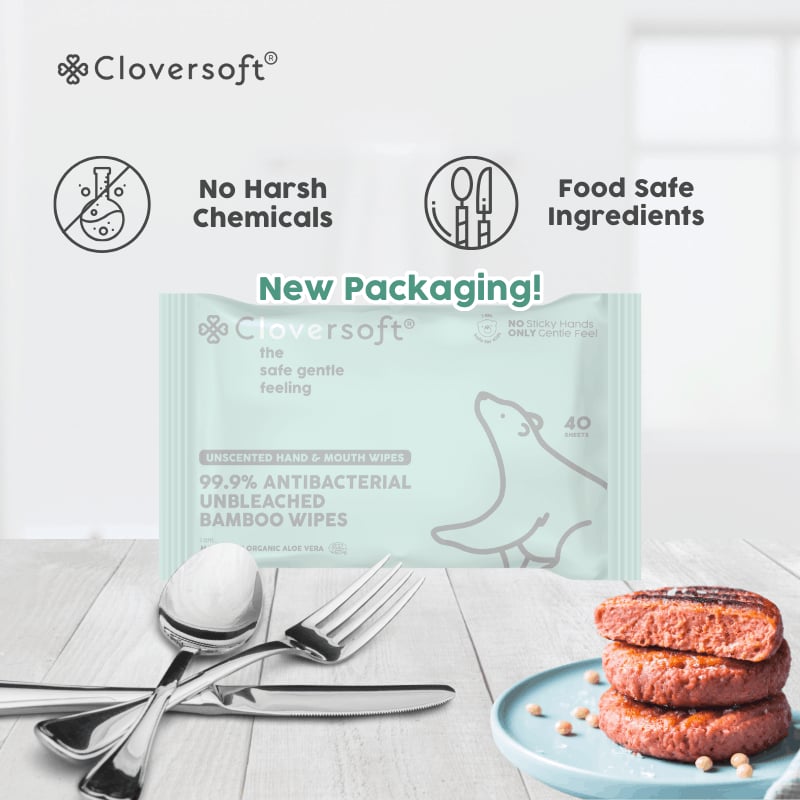 [6 Packs x 40 sheets] Cloversoft Organic Antibacterial Wipes, view 2