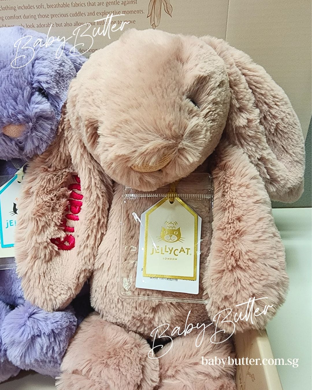 Bashful LUXE✨ Bunny Rosa (Medium, 31cm) - Personalised Jellycat Bunny
