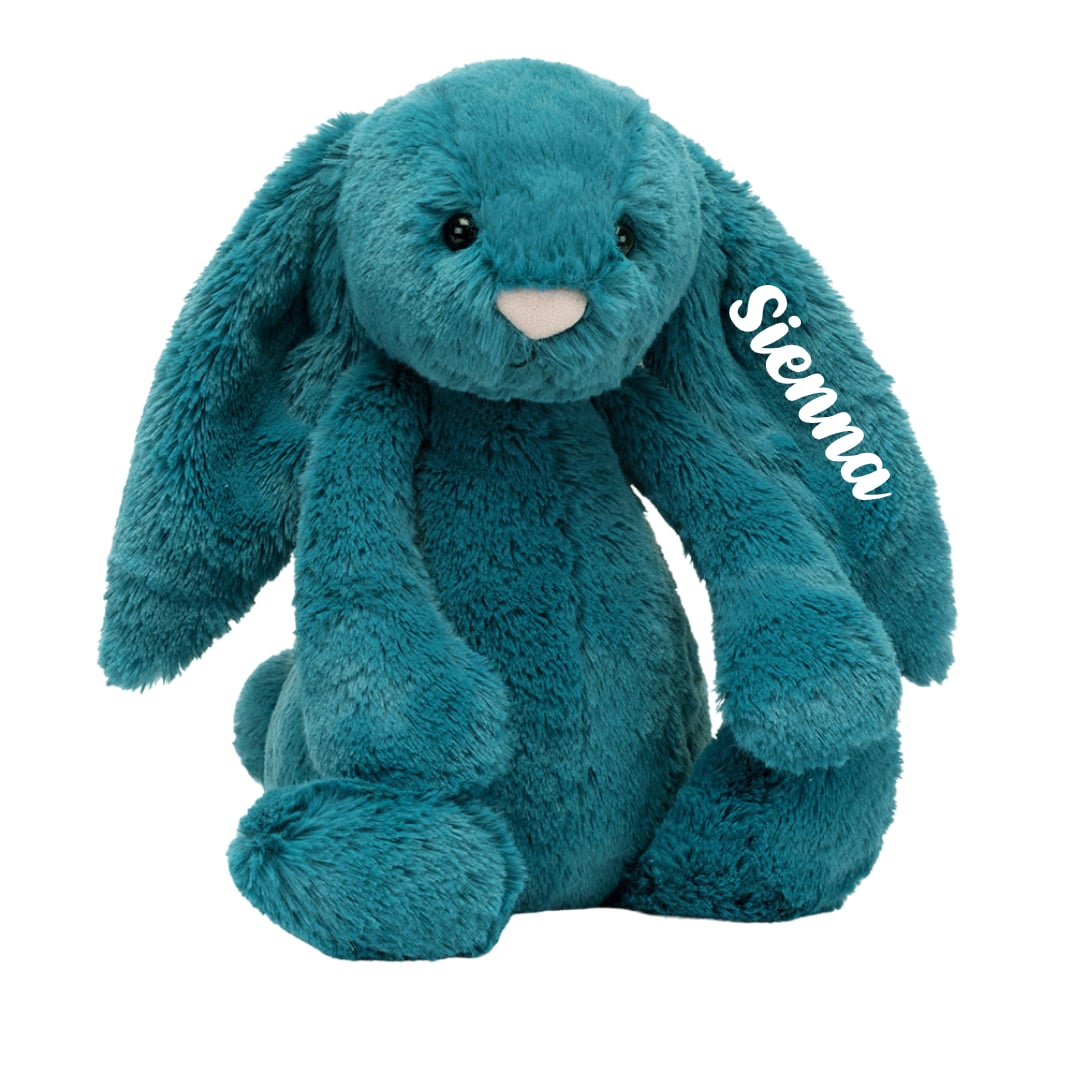 Bashful Mineral Blue Bunny (Medium, 31cm) - Personalised Jellycat Bunny Soft