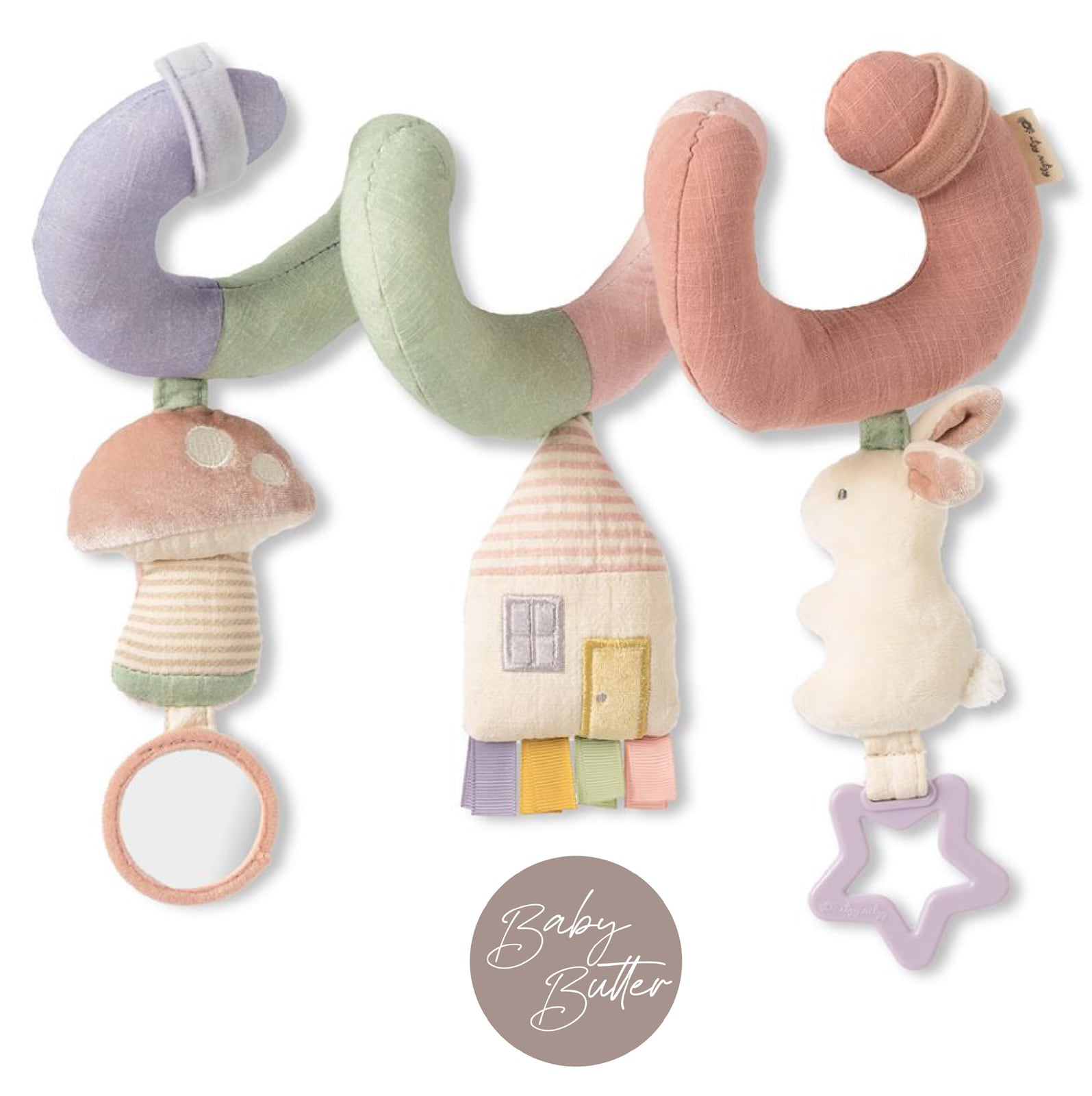 Pastel Bunny - Bitzy Bespoke™ Itzy Bitzy Spiral Car Seat Activity Toy