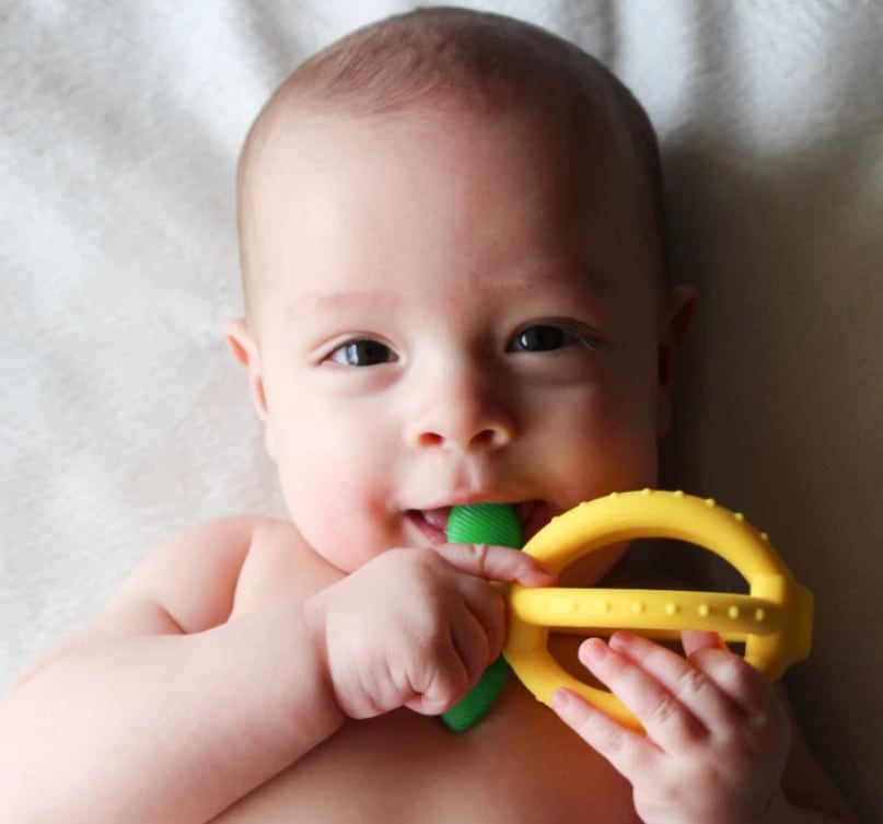 Bitzy Biter™ Teething Ball & Training Toothbrush - Lemon