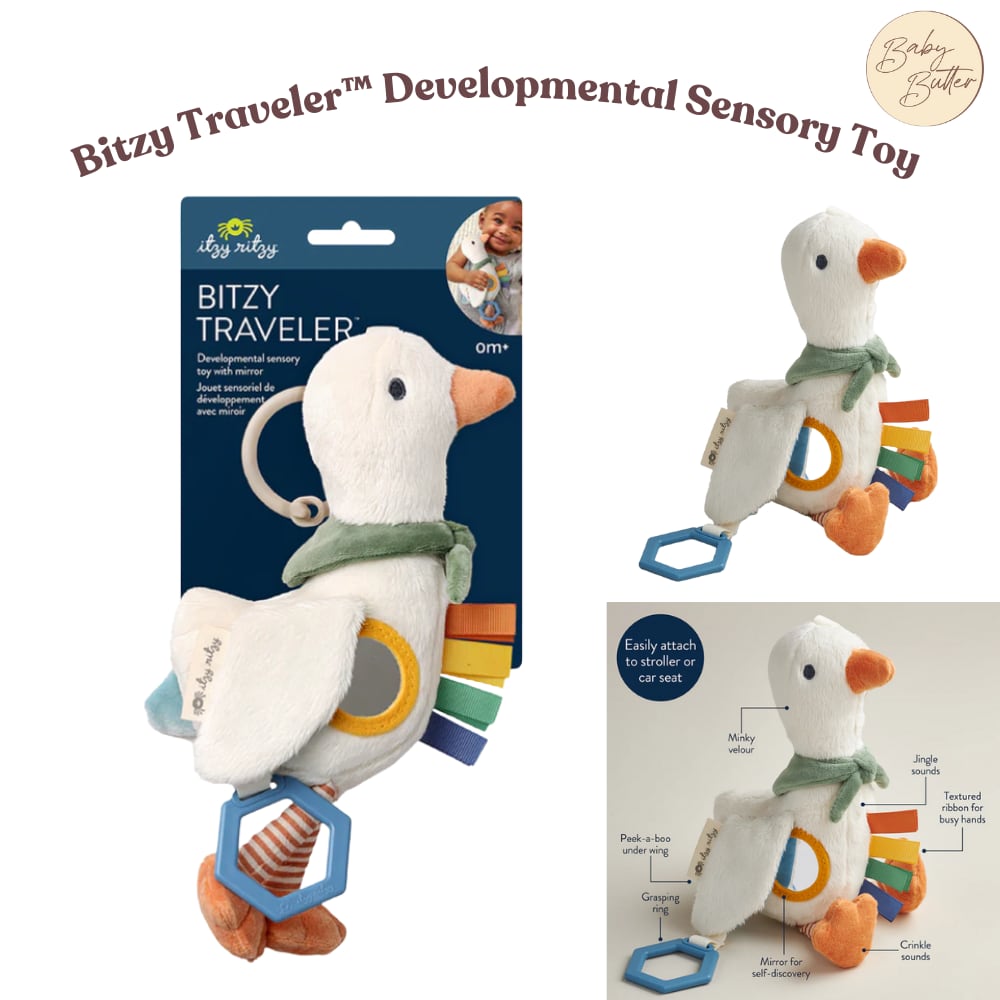 Bitzy Traveler™ Developmental Sensory Toy - Goose
