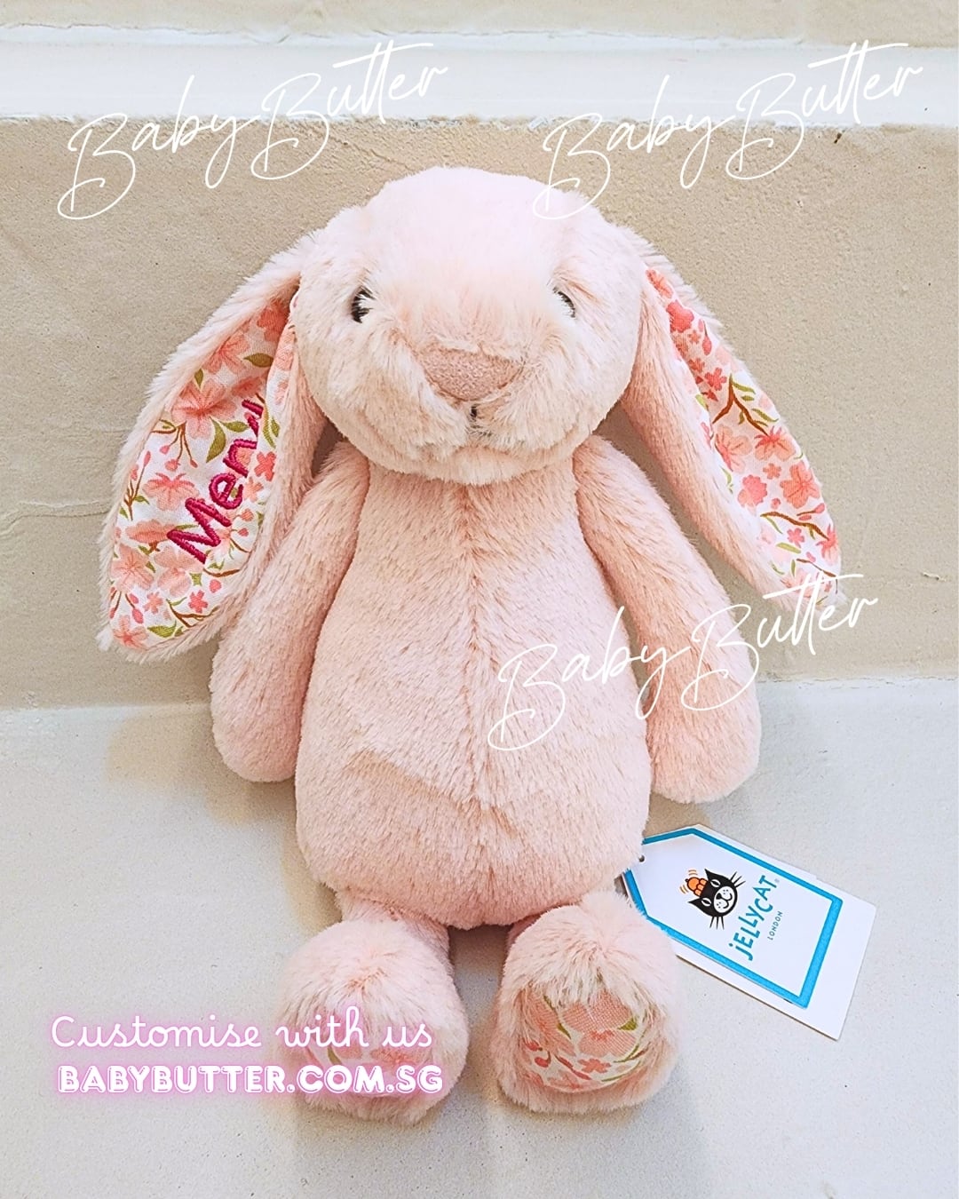 Blossom Blush Bunny 'Cherry' (Small, 18cm) - Personalised…, view 2