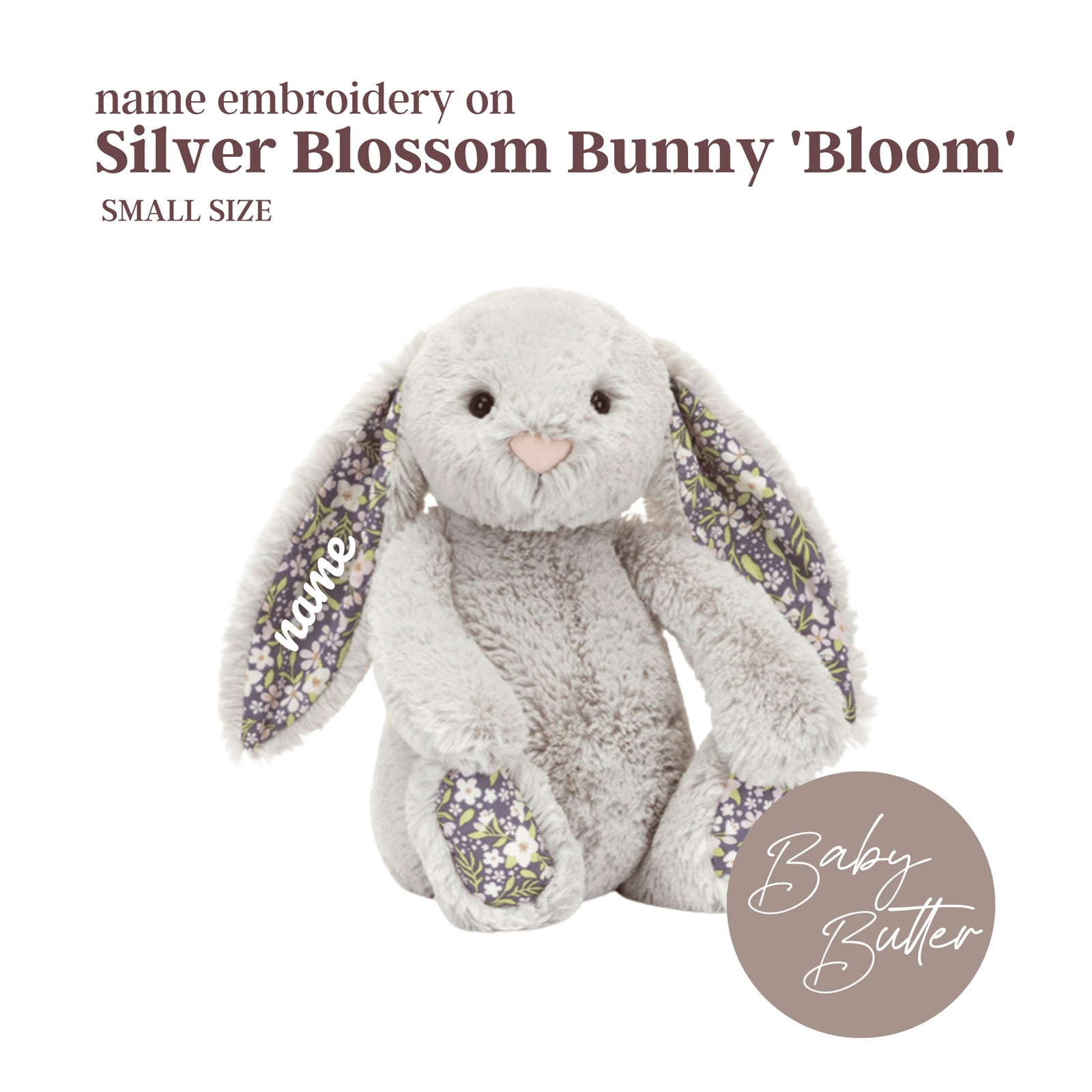 Blossom Silver Bunny 'Bloom' (Small, 18cm) - Personalised…, view 2