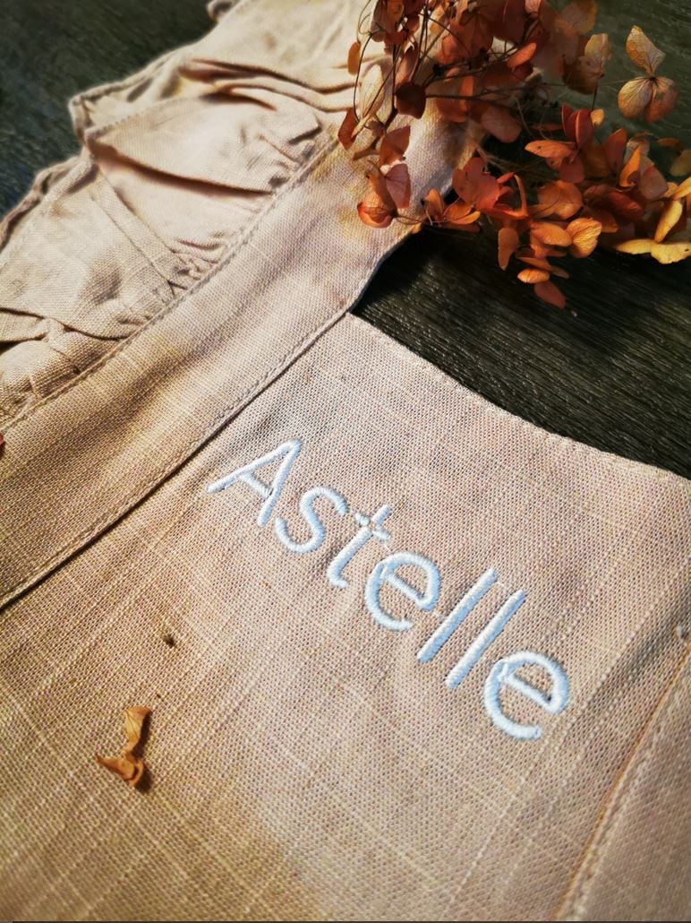Flutter Sleeves with Name Embroidery - Ivory, view 2