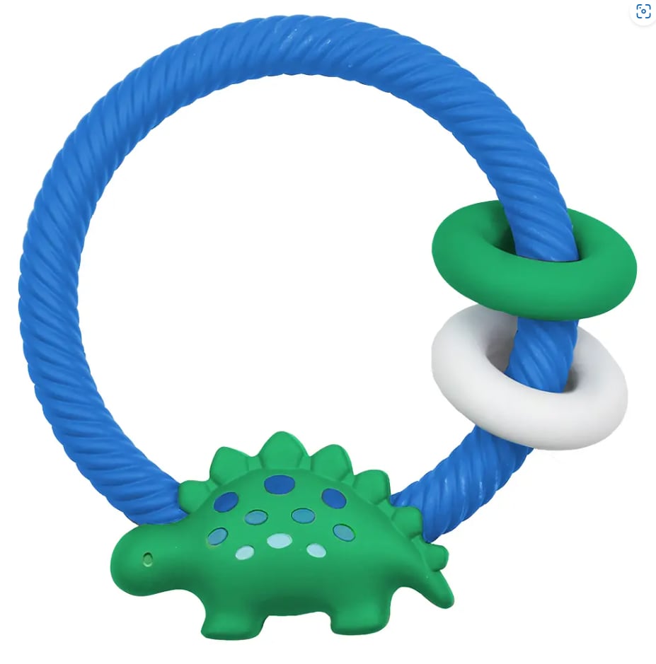 Green Dino - Ritzy Rattle® With Teething Rings