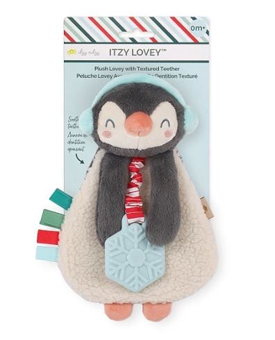 Holiday Itzy Lovey™ Plush And Teether Toy - Penguin, view 2