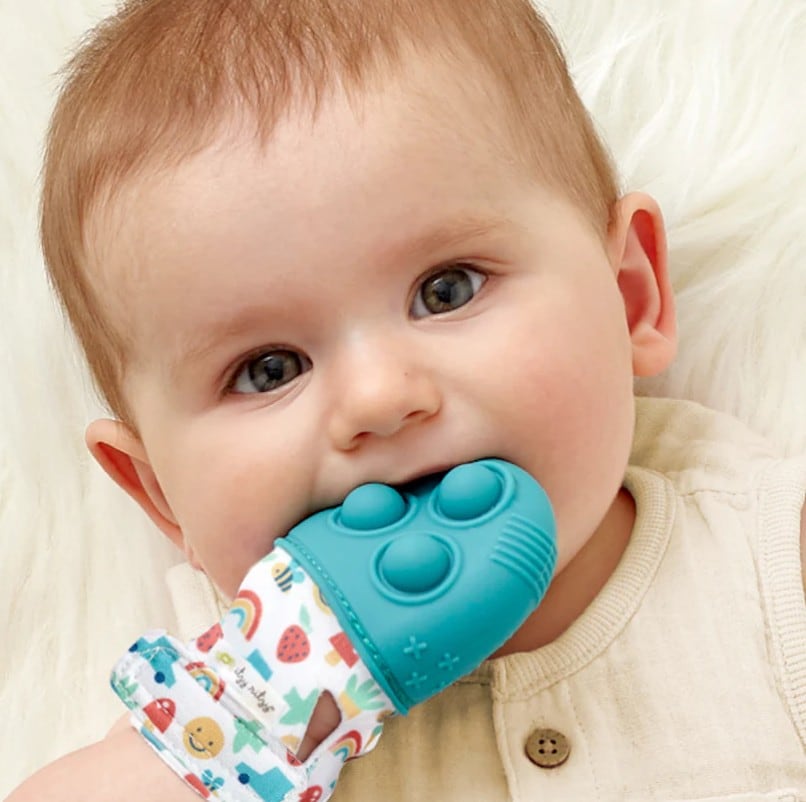 Itzy Mitt Pop™ Sensory Teething Mitten Teal, view 2