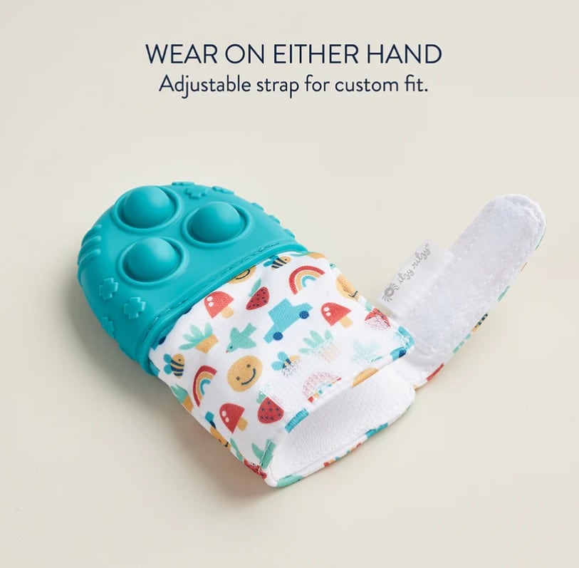 Itzy Mitt Pop™ Sensory Teething Mitten Teal, view 3