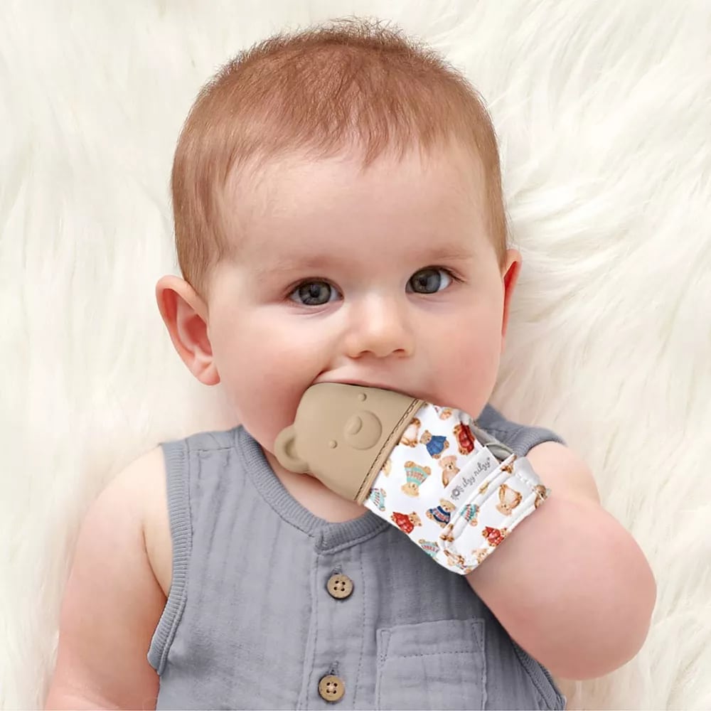 Itzy Mitt® Teething Mittens - Brown Bear, view 3