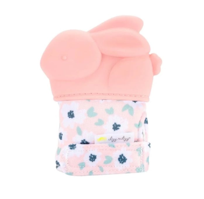 Itzy Mitt® Teething Mittens - Pink Rabbit, view 2