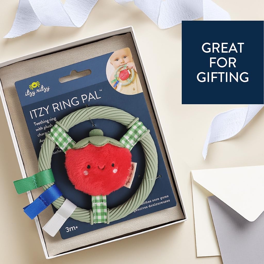 Itzy Ritzy Silicone Teething Ring Pal™️ Tomato, view 2