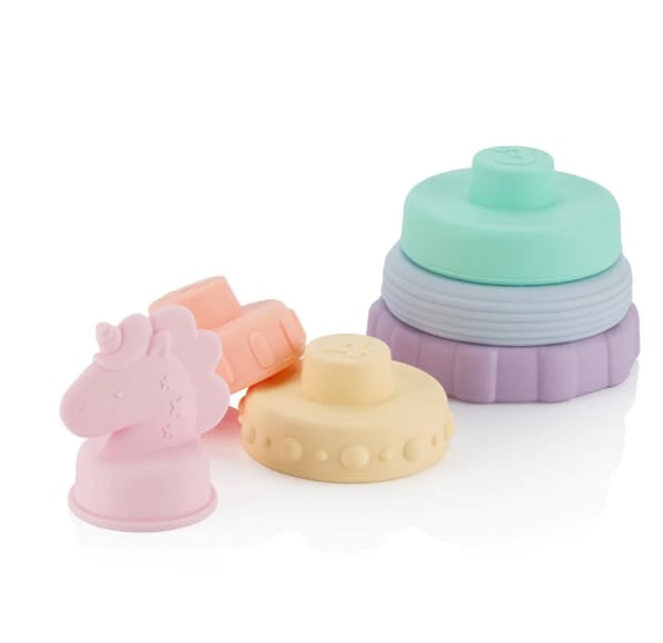 Itzy Stacker™ Silicone Stacking Toy - Unicorn, view 2