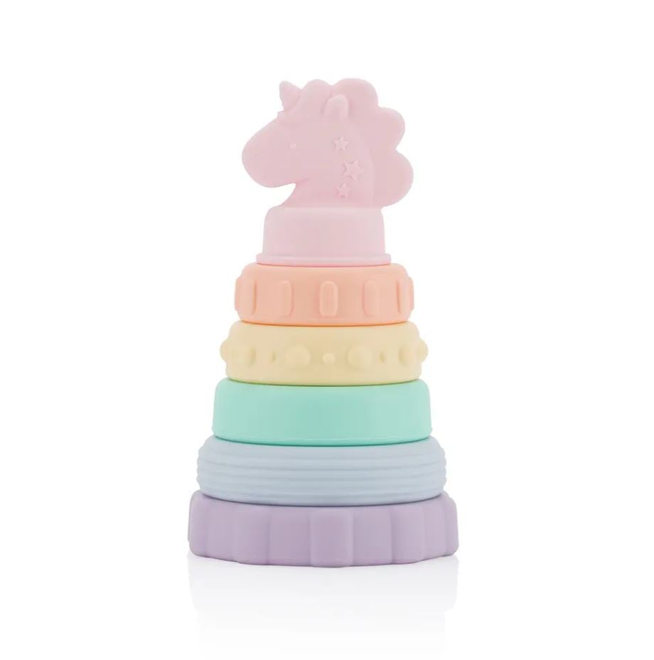 Itzy Stacker™ Silicone Stacking Toy - Unicorn