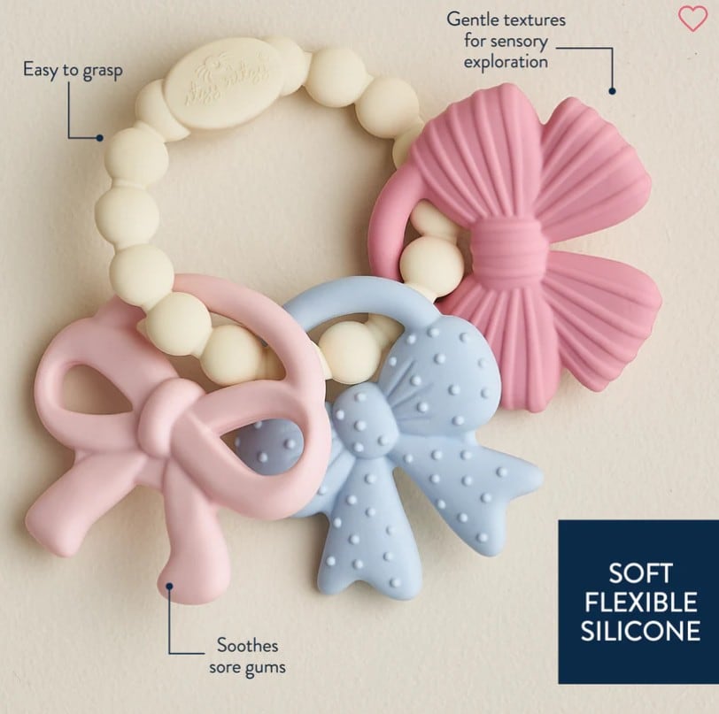 Itzy Trio™ Sweetie Bows Silicone Teether, view 2