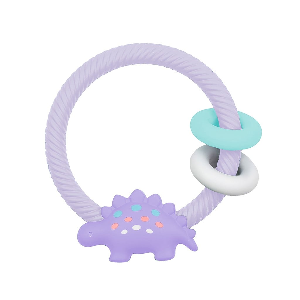 Lilac Dino - Ritzy Rattle® With Teething Rings