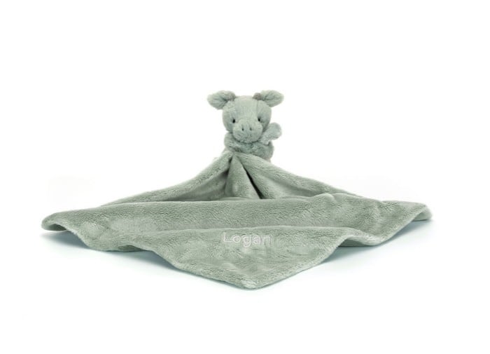 Personalised Jellycat Dragon Soother - blankie with name, view 2