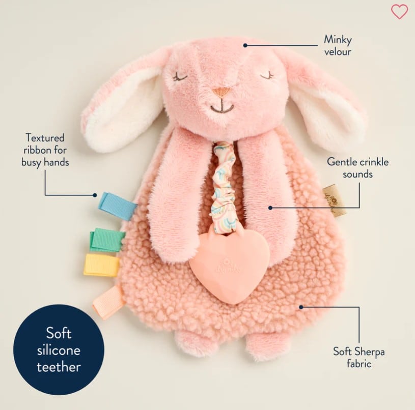 Pink Rabbit - Itzy Lovey™ Plush and Teether Toy, view 2