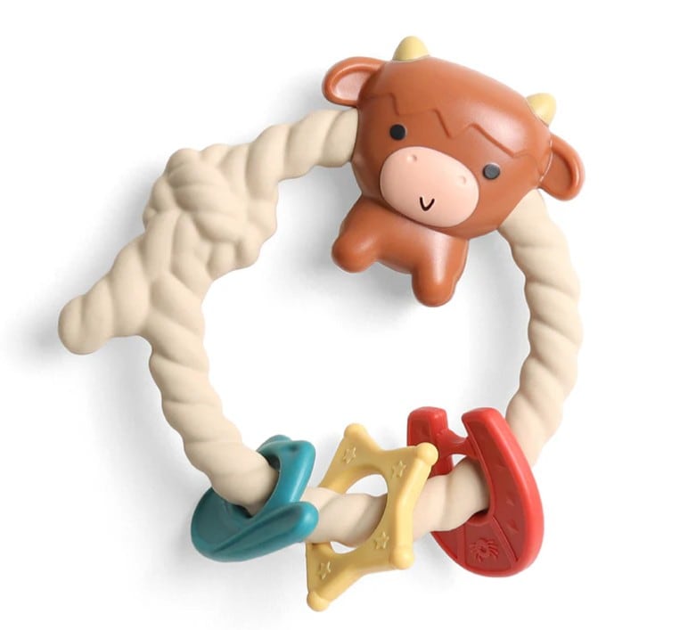 Moo Moo Ritzy Rattle® with Teething Rings