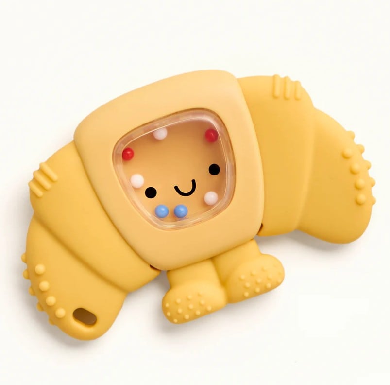 Sweetie Shake Plus™ - Silicone Teether with Rattle - Croissant