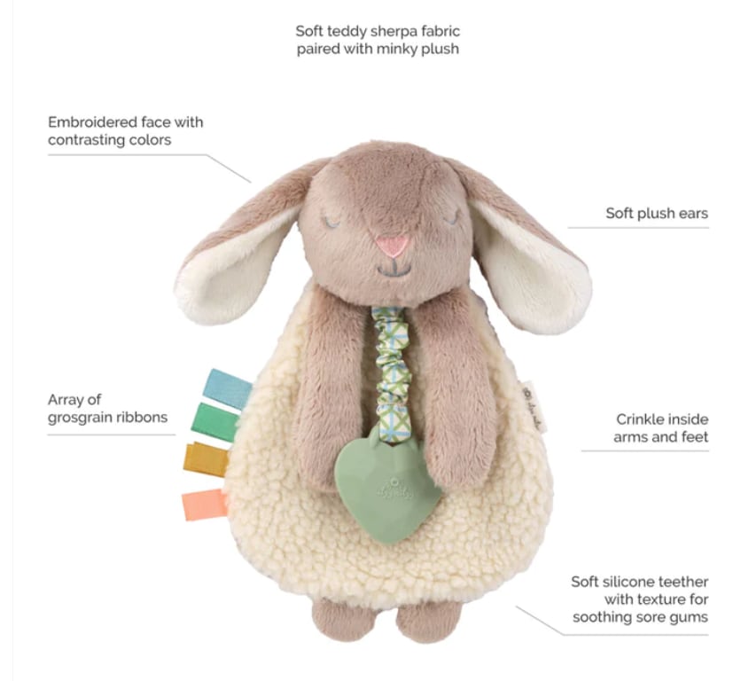 Taupe Rabbit - Itzy Lovey™ Plush and Teether Toy, view 2