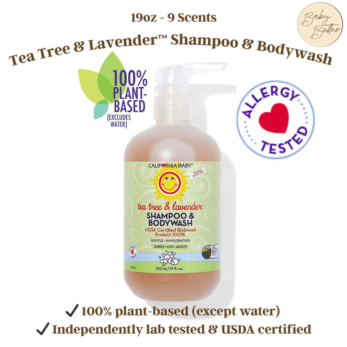 Tea Tree & Lavender™ Shampoo & Bodywash 19oz🧴🧼 - California Baby