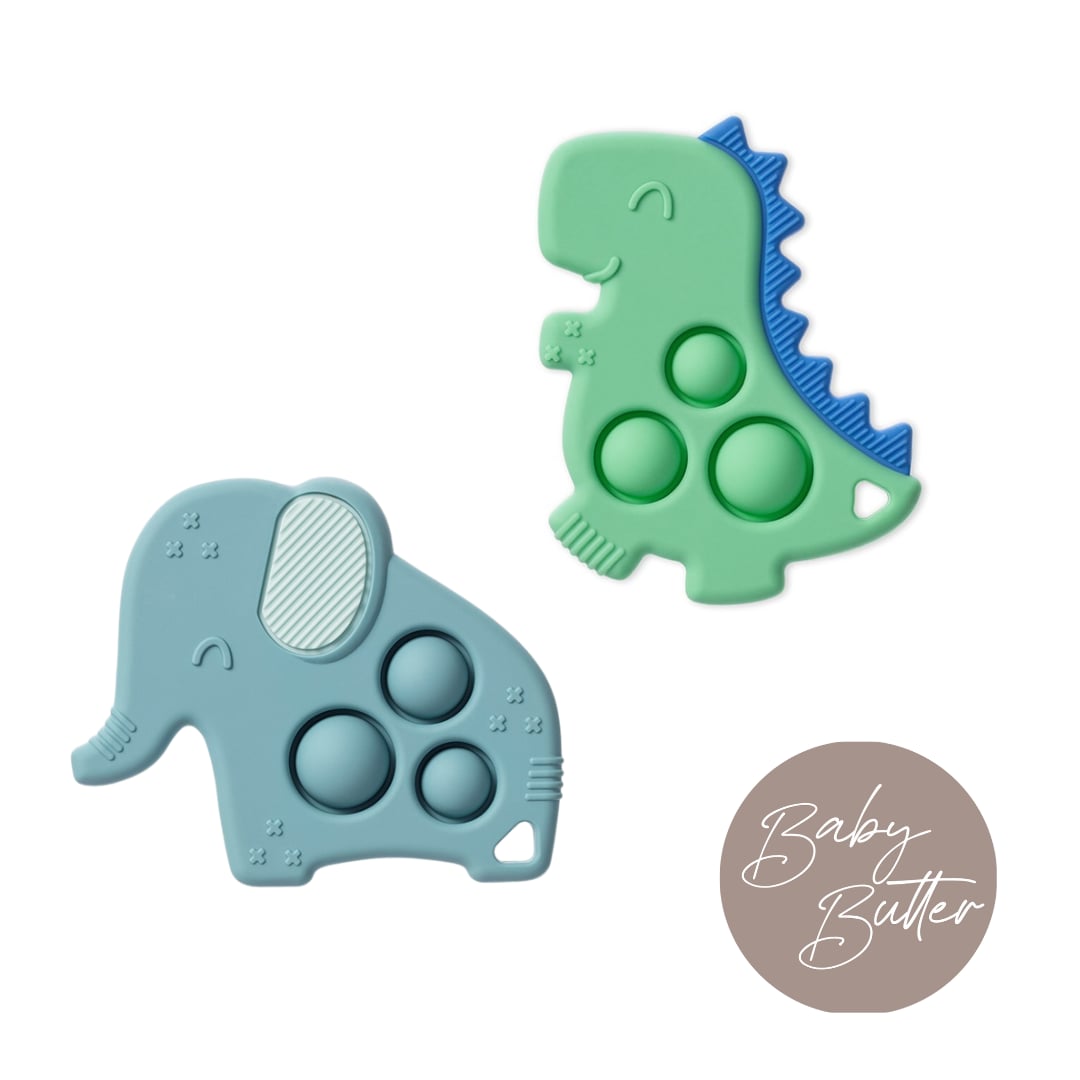 Teal Dino - Itzy Pop™ Sensory Popper Toy, view 3