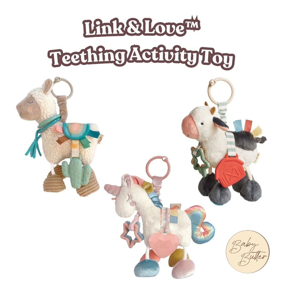 Link & Love™ Teething Activity Toy (Unicorn / Llama / Cow)